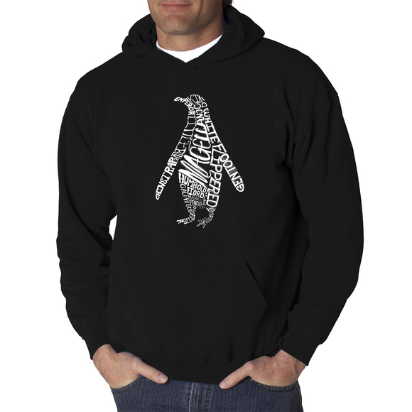 Men's Word Art Hooded Sweatshirt - Penguin - Picture 1 of 2